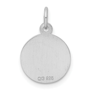 Sterling Silver Rhodium-plated Sweet Sixteen Disc Charm QC2453