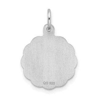 Sterling Silver Rhodium-plated Sweet Sixteen Disc Charm QC2455