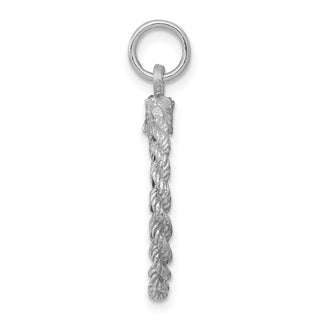Sterling Silver Rhodium-plated Sweet Sixteen Disc Charm QC2458