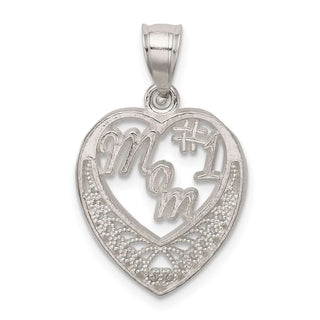 Sterling Silver #1 Mom Heart Pendant QC2634