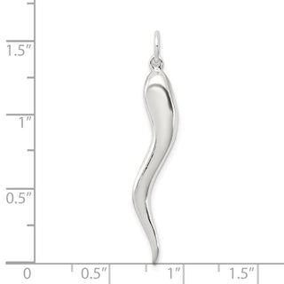 Sterling Silver Italian Horn Pendant QC264