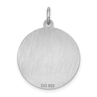 Sterling Silver Rhodium-plated Airedale Disc Charm
