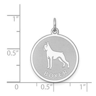 Sterling Silver Rhodium-plated Boxer Disc Charm