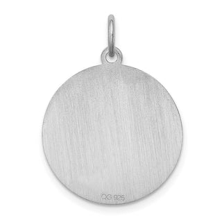Sterling Silver Rhodium-plated Brittany Spaniel Dog Disc Charm