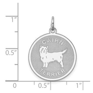 Sterling Silver Rhodium-plated Cairn Terrier Charm