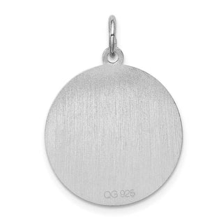 Sterling Silver Rhodium-plated Chow Dog Disc Charm