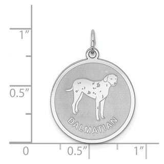 Sterling Silver Rhodium-plated Dalmatian Disc Charm