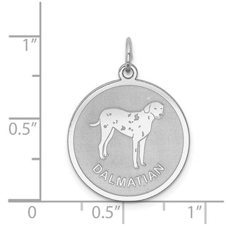 Sterling Silver Rhodium-plated Dalmatian Disc Charm