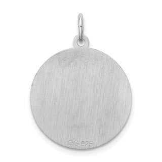 Sterling Silver Rhodium-plated Golden-Retriever Disc Charm