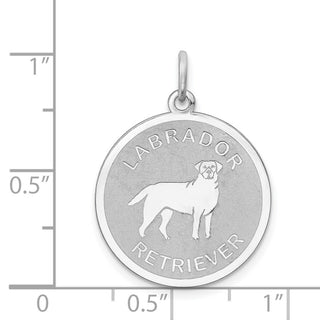 Sterling Silver Rhodium-plated Labrador Retriever Disc Charm