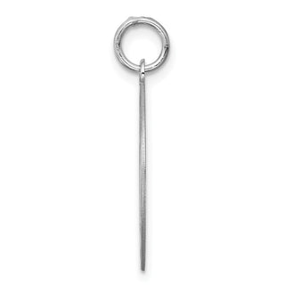 Sterling Silver Rhodium-plated Siberian Husky Disc Charm