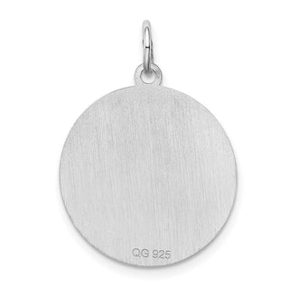 Sterling Silver Rhodium-plated Weimaraner Dog Disc Charm