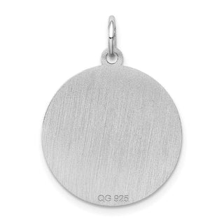 Sterling Silver Rhodium-plated Welsh Corgi Dog Disc Charm