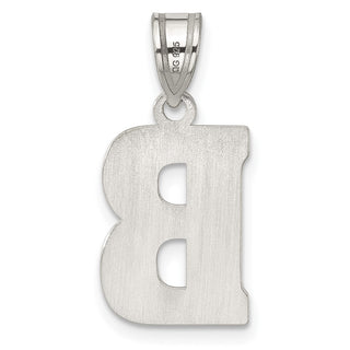 Sterling Silver Initial B Pendant QC2762B