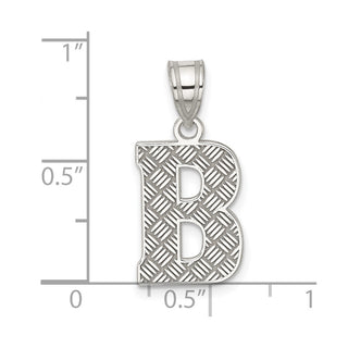 Sterling Silver Initial B Pendant QC2762B