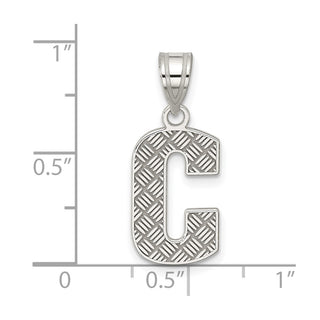 Sterling Silver Initial C Pendant QC2762C