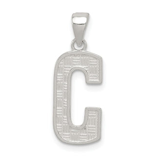 Sterling Silver Initial C Pendant QC2762C