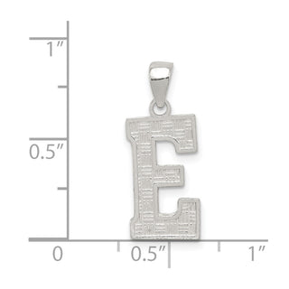 Sterling Silver Initial E Pendant QC2762E