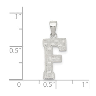 Sterling Silver Initial F Pendant QC2762F