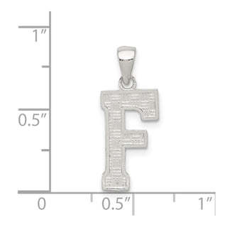 Sterling Silver Initial F Pendant QC2762F