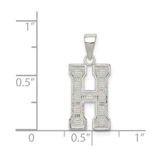 Sterling Silver Initial H Pendant QC2762H