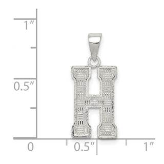 Sterling Silver Initial H Pendant QC2762H
