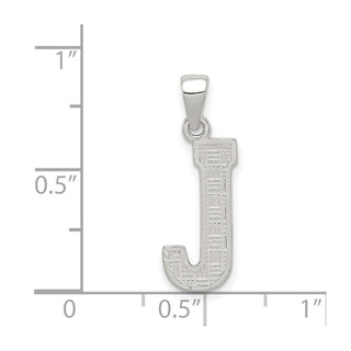 Sterling Silver Initial J Pendant QC2762J