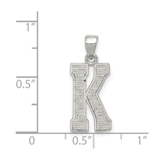 Sterling Silver Initial K Pendant QC2762K