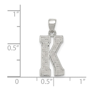 Sterling Silver Initial K Pendant QC2762K