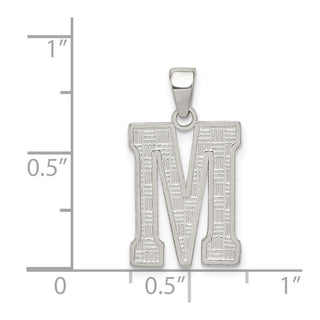 Sterling Silver Initial M Pendant QC2762M