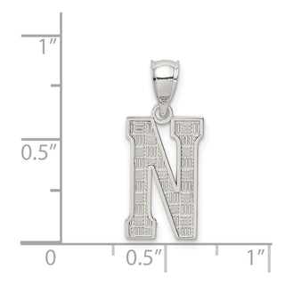 Sterling Silver Initial N Pendant QC2762N