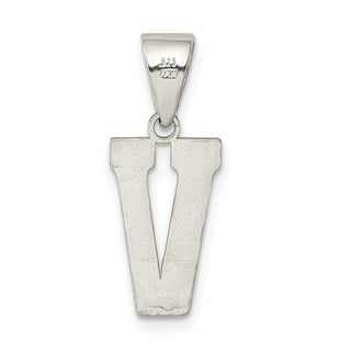 Sterling Silver Initial V Pendant QC2762V