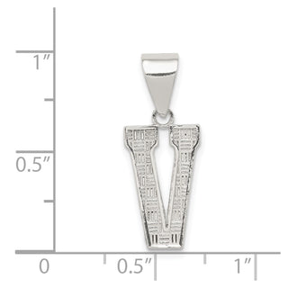 Sterling Silver Initial V Pendant QC2762V