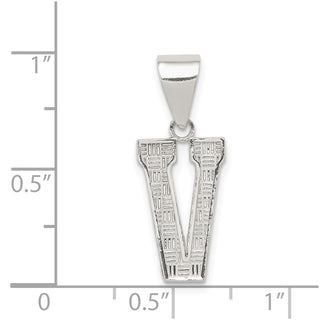 Sterling Silver Initial V Pendant QC2762V