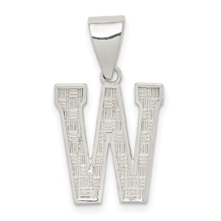 Sterling Silver Initial W Pendant QC2762W