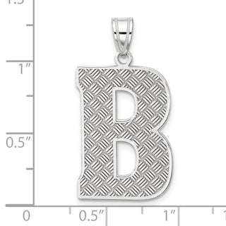 Sterling Silver Initial B Pendant QC2766B
