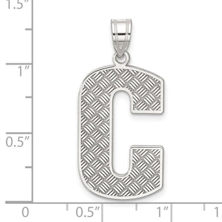 Sterling Silver Initial C Pendant QC2766C