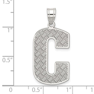 Sterling Silver Initial C Pendant QC2766C