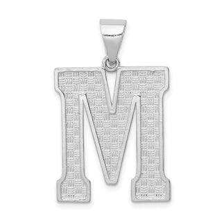 Sterling Silver Initial M Pendant QC2766M