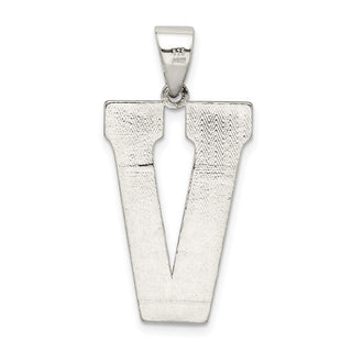 Sterling Silver Initial V Pendant QC2766V