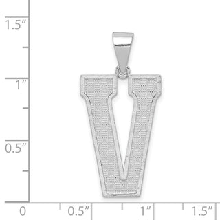 Sterling Silver Initial V Pendant QC2766V