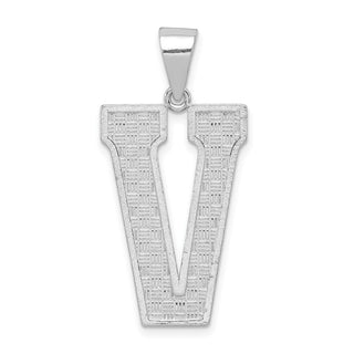 Sterling Silver Initial V Pendant QC2766V