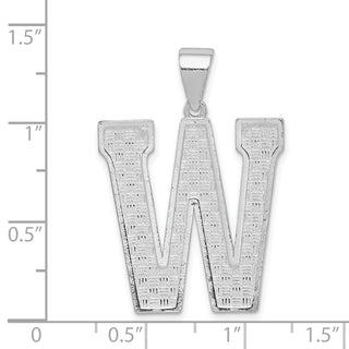 Sterling Silver Initial W Pendant QC2766W