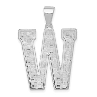 Sterling Silver Initial W Pendant QC2766W