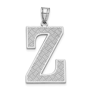 Sterling Silver Rhodium-plated Initial Z Pendant