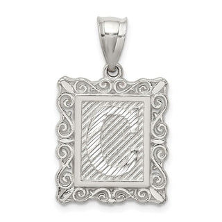 Sterling Silver Initial C Pendant QC2770C