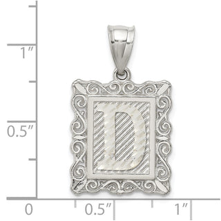 Sterling Silver Initial D Pendant QC2770D