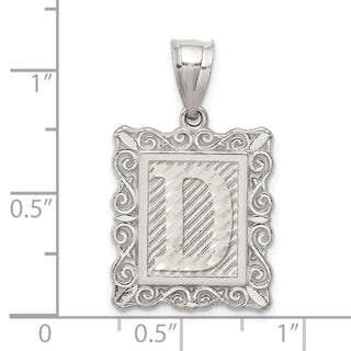 Sterling Silver Initial D Pendant QC2770D