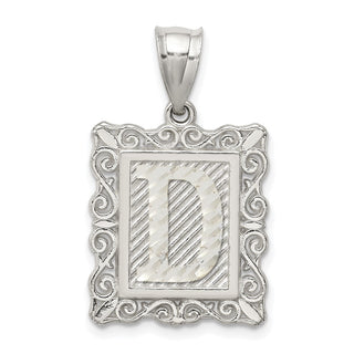 Sterling Silver Initial D Pendant QC2770D