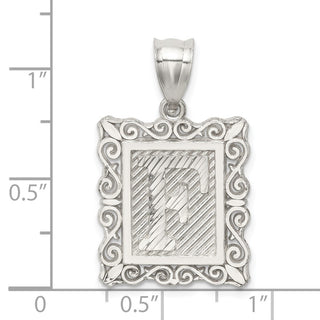 Sterling Silver Initial F Pendant QC2770F